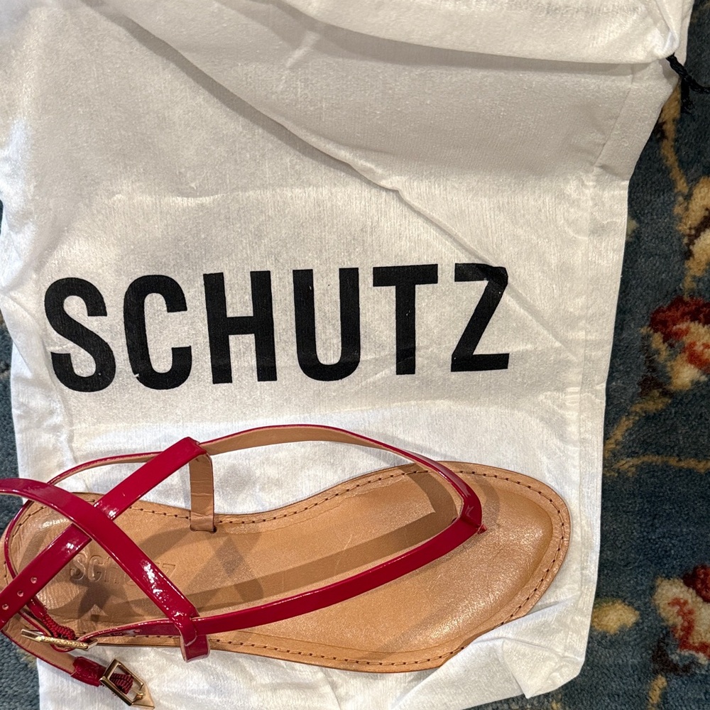 Brand new- SCHUTZ Cherry Red Strappy Sandals
